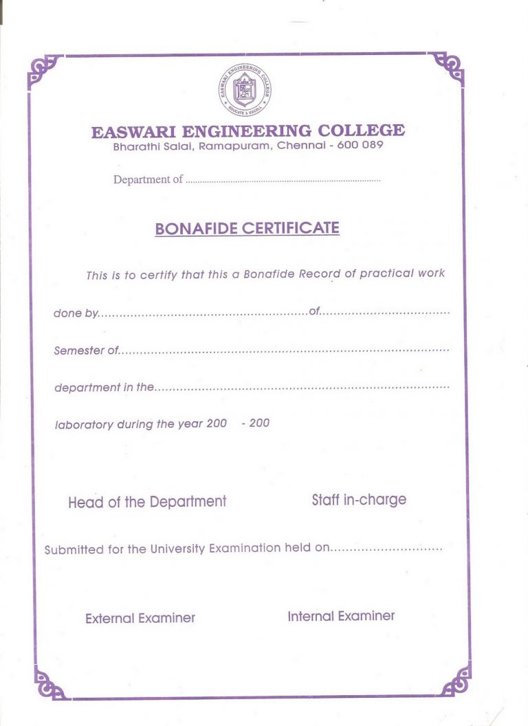 Letter For Requesting Bonafide Certificate